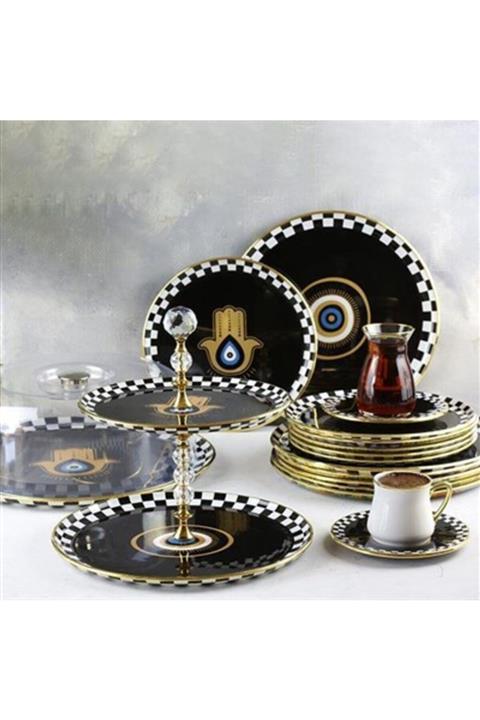 Glore Nazar Siyah 38 Parça Ikram Seti