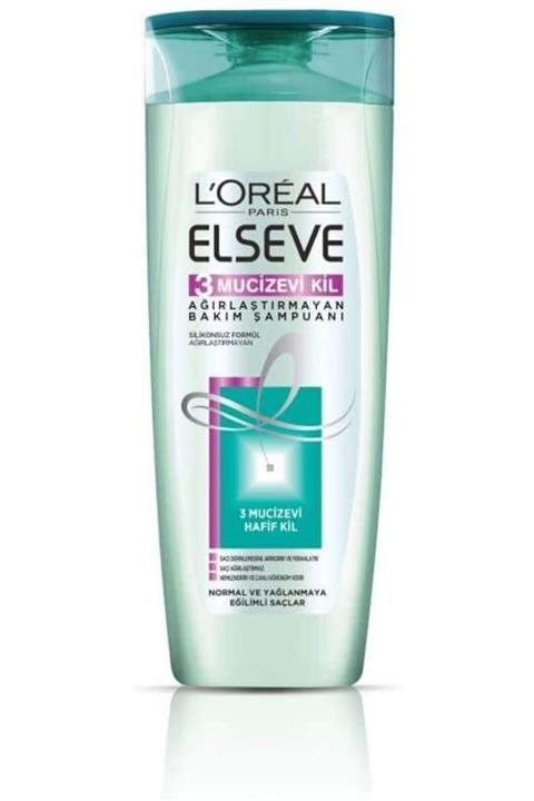 L'Oreal Paris L'oréal Paris Elseve 3 Mucizevi Kil Ağırlaştırmayan Bakım Şampuanı, 360 Ml