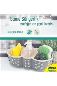 Mashotrend Stone Deterjan Hazneli 4 Bölmeli Süngerlik - Mutfak Gereçleri