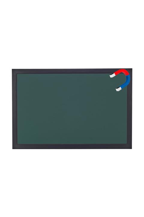 Chalky Manyetik 100x200 cm Kara Tahta Siyah Çerçeveli - Tebeşir Yazı Tahtası - Yeşil