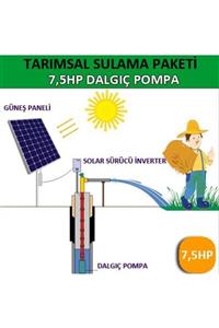 Lexron 7.5hp 5.5kw Dalgıç Pompa Solar Tarımsal Sulama Paketi