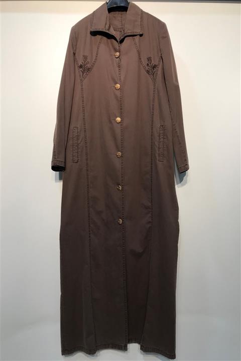 BERRİNMİLLA Kadın Yakası Lale Detaylı Tesettür Pardesü