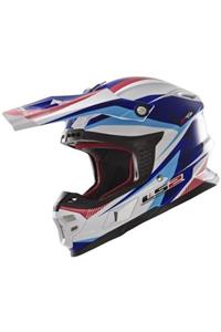 LS2 Mx456 Quartz Mavi-kırmızı Kask