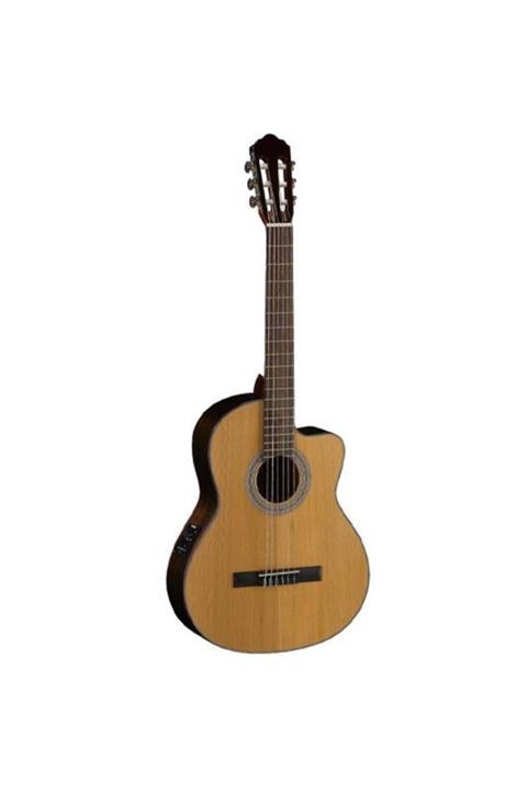 CORT Ac250cfnat Elektro Klasik Cutaway Gitar, Masif Sedir Ka