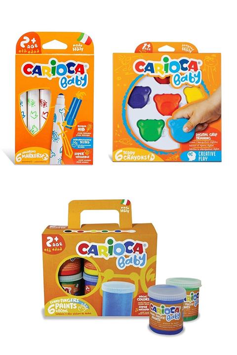 CARIOCA Parmak Boya - 6'lı Keçeli Kalem - 6'lı Teddy Pastel Boya