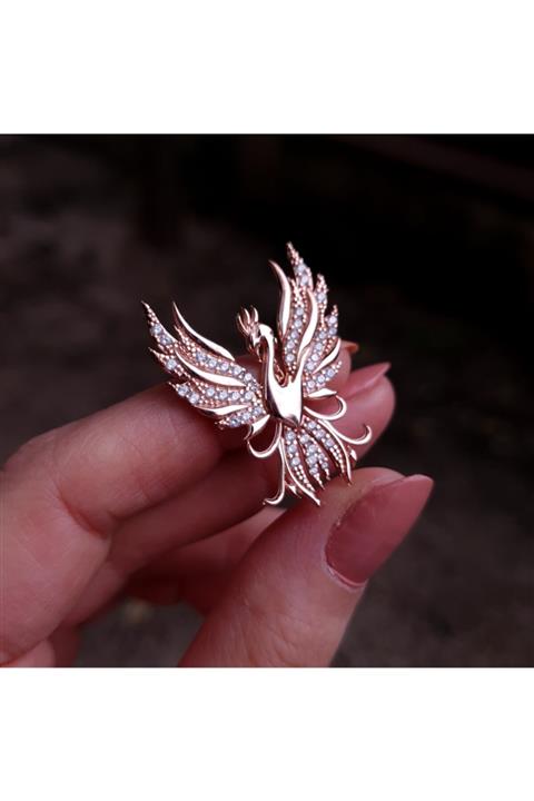 Luz Silver Anka Kuşu Kolye 925 Ayar Gümüş Rose Gold