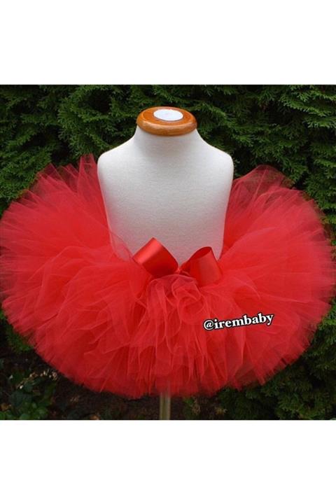 irembaby Tütü Etek + Saç Bandı Tasarım Kırmızı