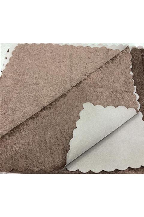 turkanlarhome Kadife Baskılı Süngerli Kaymaz Koltuk Ve Çekyat Örtüsü 160*210 Cm ( Kahverengi )