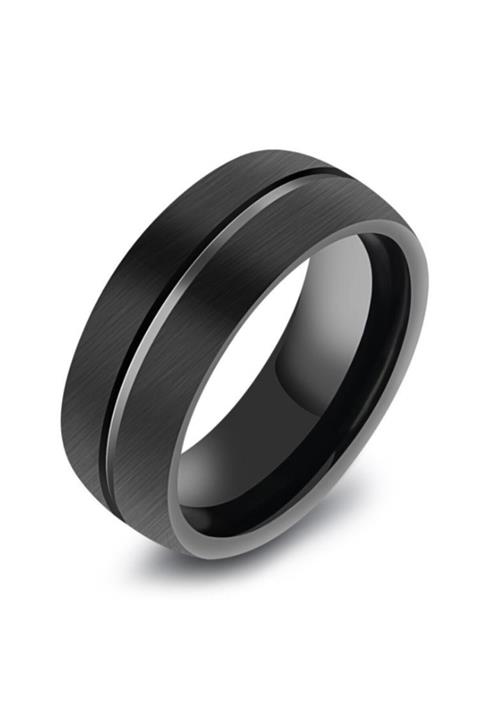 Chavin Erkek Mat Siyah Fırçalanmış Tungsten Yüzük  ehy-dm78