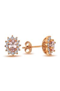 Lova Pırlantalı Oval Morganit Anturaj Küpe - 3070019