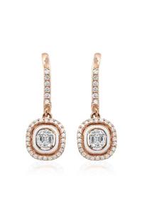Lotus Diamond 0.44 Karat Pırlanta Mineli Baget Küpe
