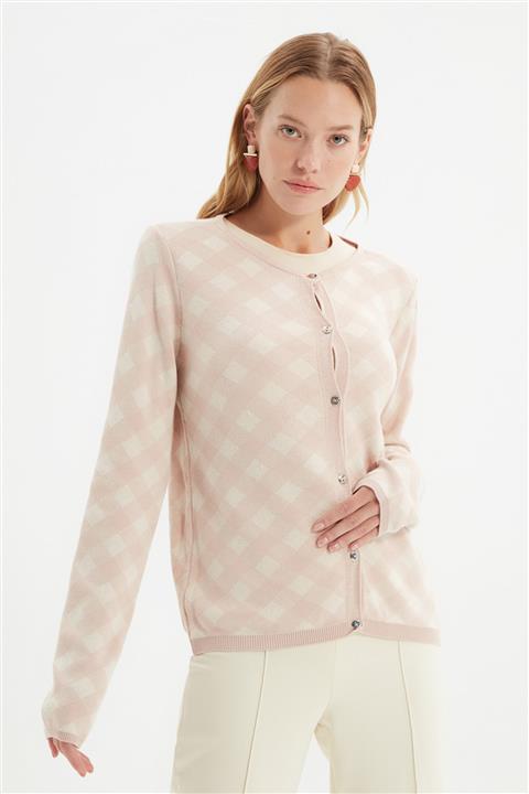 TRENDYOLMİLLA Pudra Düğmeli Triko Hırka TWOAW22HI0529