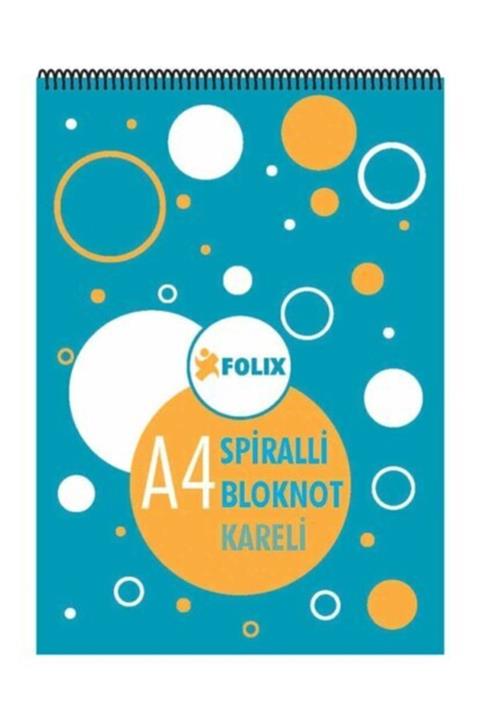 Folix Folıx A4 Spiralli Kareli Bloknot 80yp