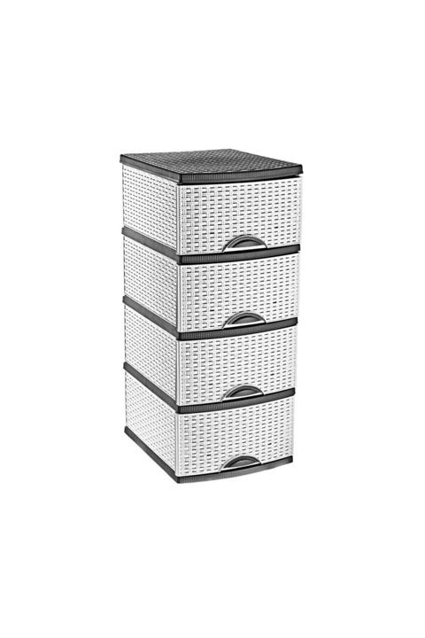 PlastArt Rattan Desenli Komodin & Sebzelik