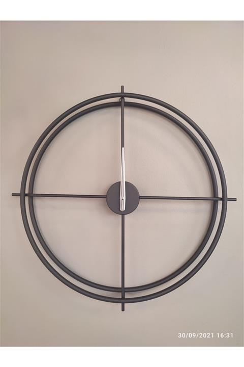 Kaa Ferforje 65 Cm Siyah Modern Duvar Saati