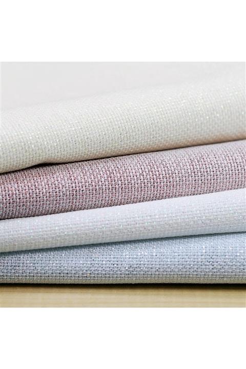 Bursa Kumaşçısı Etuval Linen Simli Etamin Işleme El Nakış Kumaşı Siyah