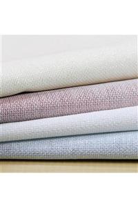 Bursa Kumaşçısı Etuval Linen Simli Etamin Işleme El Nakış Kumaşı Siyah