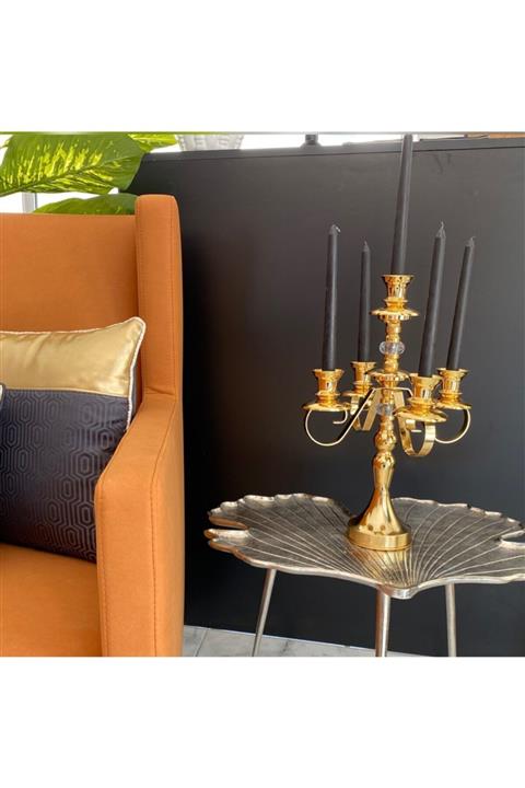 Vogevs Beşli Şamdan Gold