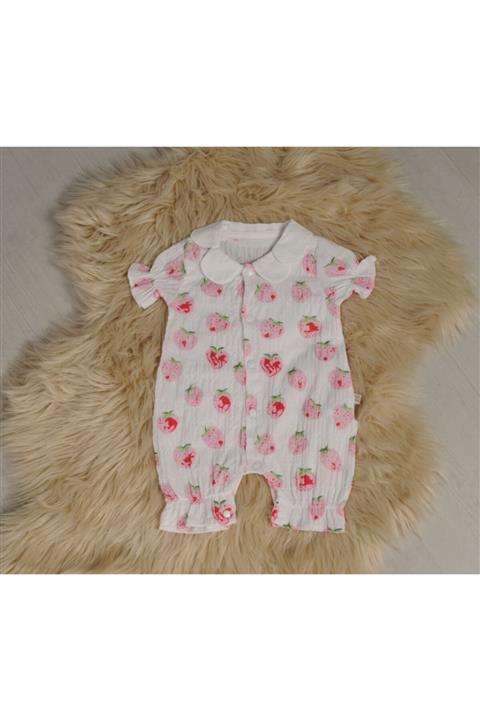 MAİBELLA Çilekli Yakalı Ince Müslin Tulum