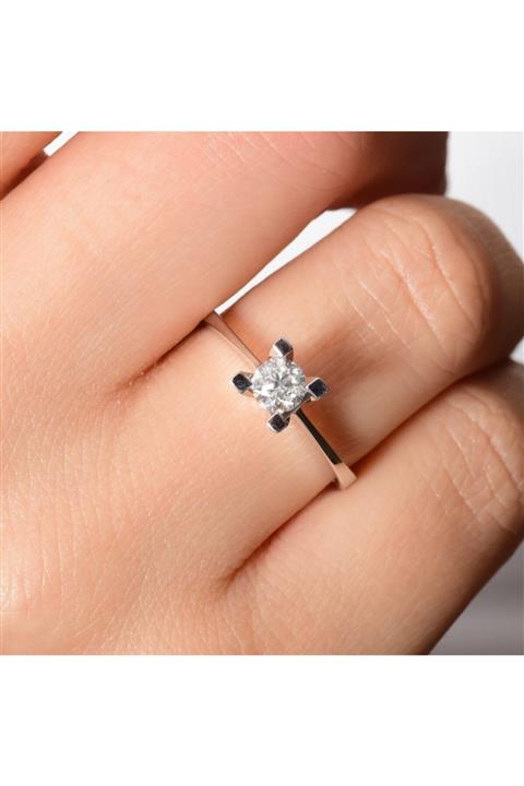 Goza Jewellery Elie Tek Taş Pırlanta Altın Yüzük