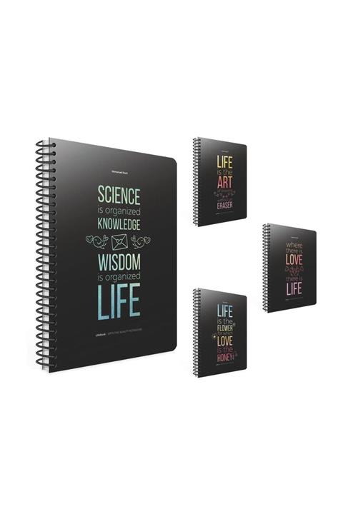 Gıpta Life Book 19x26 100 Yaprak Çizgili Karton Kapaklı Spiralli Defter (3646)