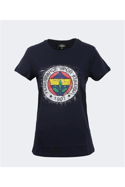 Fenerium Kadın Lacivert Buzlu Logo Tshırt