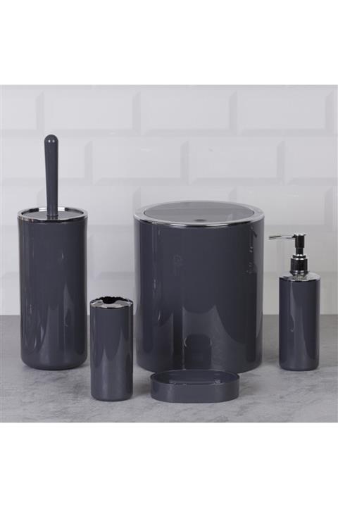 Okyanus Home Antrasityuvarlak Krom 5'li Banyo Seti