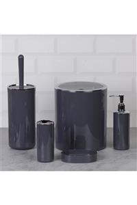 Okyanus Home Antrasityuvarlak Krom 5'li Banyo Seti