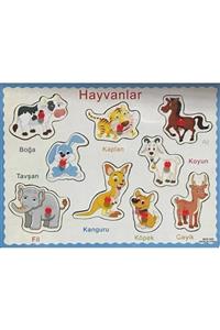 Çağrı Ahşap Tutmalı Hayvan Puzzle Bultak Oyunu Ahşap Hayvanlar Alemi Ahşap Oyuncak Tutmalı Puzzle Yapboz