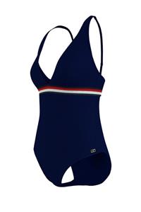 Tommy Hilfiger Kadın Mavi Mayo One-Piece Plunge-Rp UW0UW02700