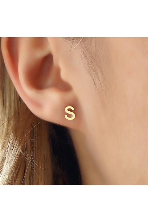 Glorria Altın S Harfi Küpe