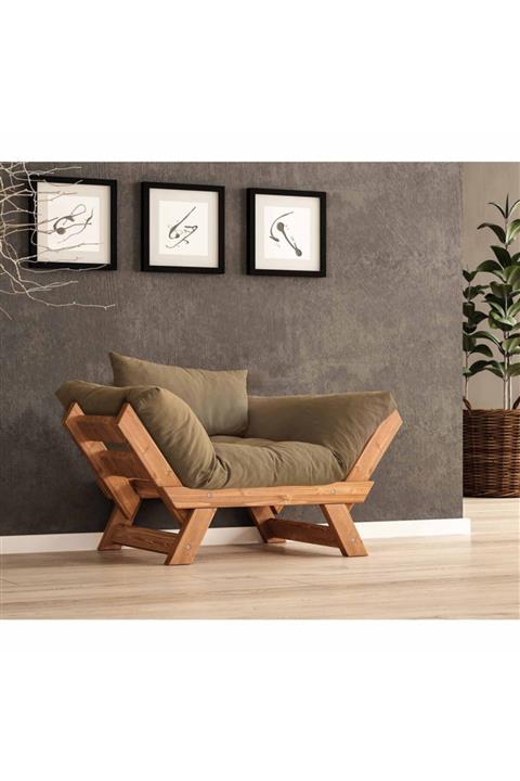 Woodesk Adalar Masif Tik-camel Renk Berjer