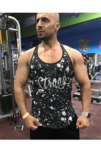 Beast Mode Dijital Siyah Strong Askılı Atlet