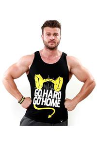 TOROFİT Erkek Siyah Go Hard Go Home Tank Top Sporcu Atleti