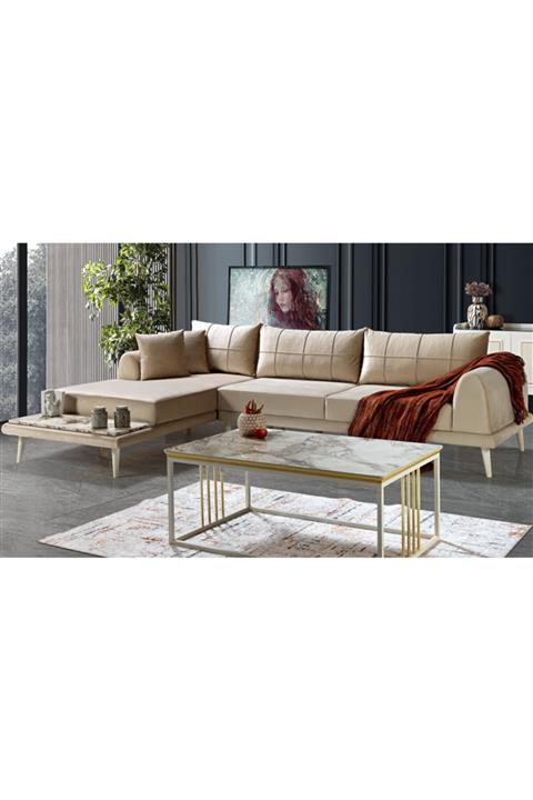 CaddeYıldız Stile Krem Köşe Takımı