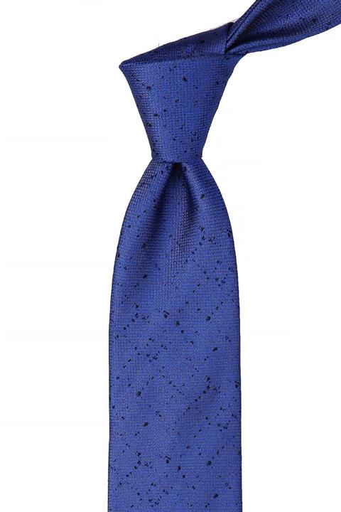Kravatkolik Erkek Mavi Kum Desen Mendilli Klasik Kravat Kk10493