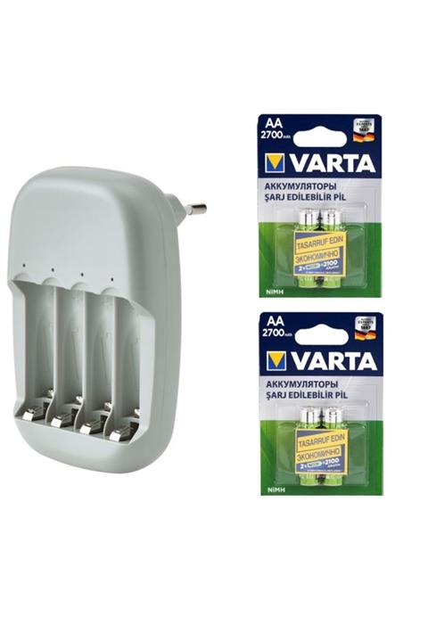 Varta Stenkol Şarj Cihazı+4 Adet 2700mah Aa Şarjlı Kalem Pil