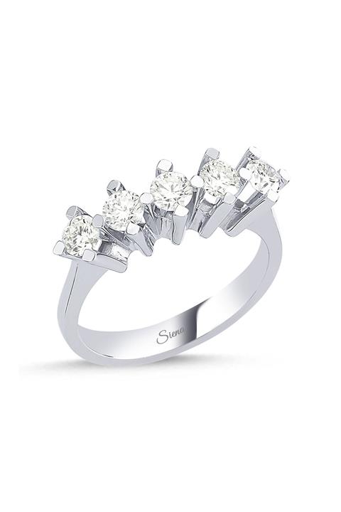 Siena 0,75 Karat, 14 Ayar Pırlanta Beştaş Alyans Yüzük