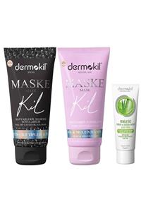 Dermokil Havyarlı Soyulabilir Kil Maskesi+leke Karşıtı Aydınlatıcı Maske+aloevera Krem Hediyeli