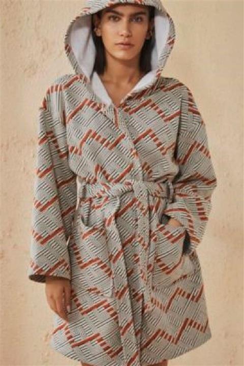 Direct Message Robe Striped Hoodie