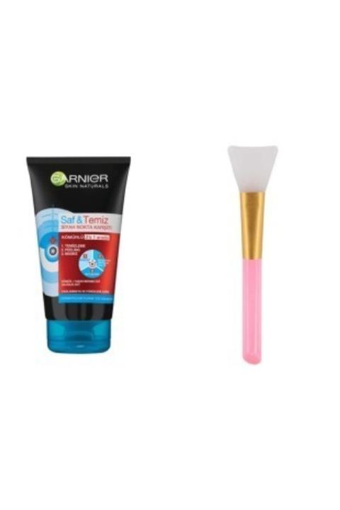 Garnier Saf Temiz Kömürlü 3ü 1 Arada 150ml &silikon Maske Sürme Fırçası