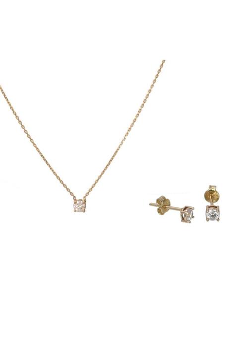 In Love 14 Ayar Kolye Küpe Altın Set