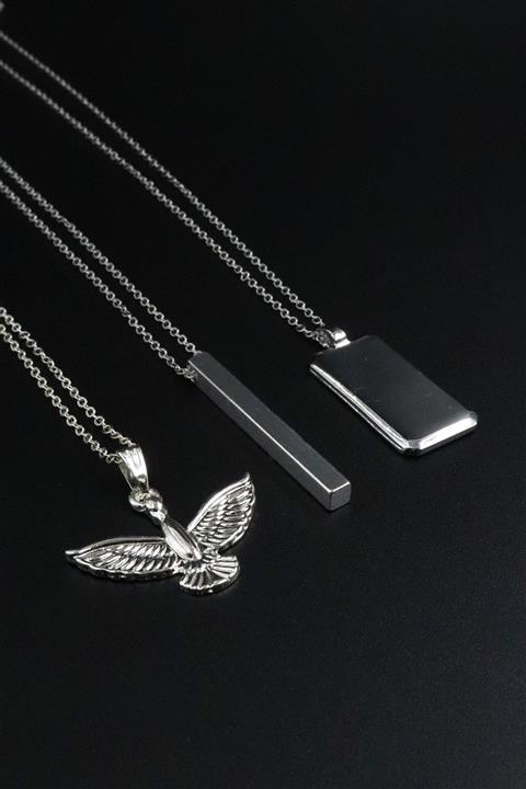 Bluem 3'lü Kolye Seti Albatros Çubuk Bar Kolye