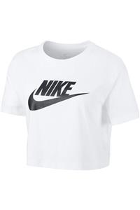 Nike W Nsw Tee Essntl Crp Icn Ftr Beyaz