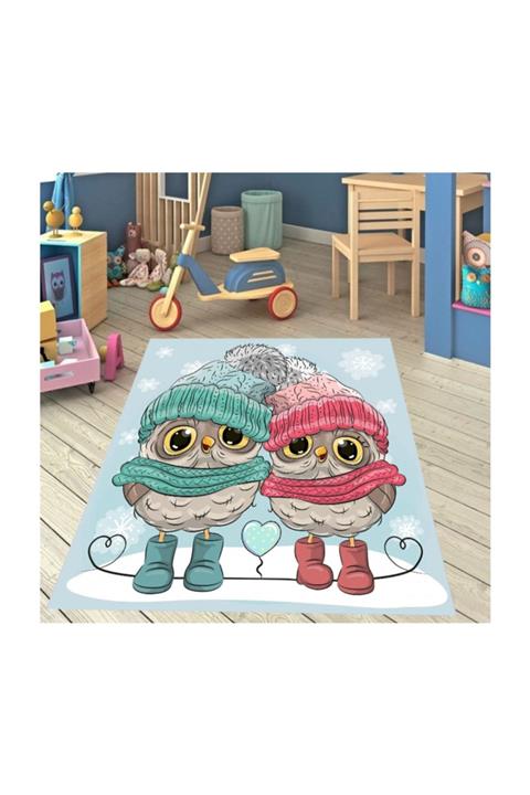 halımarkt Sevimli Baykuşlar Genç Çocuk Odası Halısı 160x240 Hm-0049