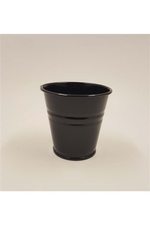 EWs 6'lı Metal Siyah Saksı Sunum & Kova & Şekerlik 8x8,5cm