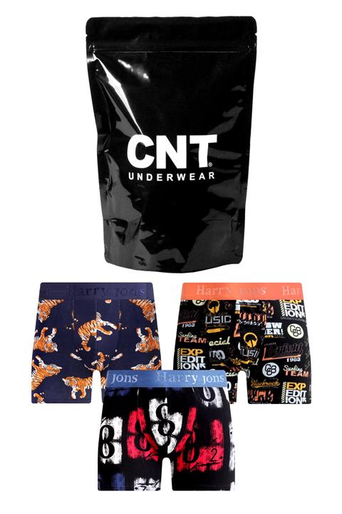 Harry Jons Erkek 3 Lü Özel Dizayn Düz Likralı Boxer