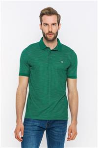 Felix Hardy Regular Fit, Yeşil, Kendinden Desenli Kumaşlı, Kısa Kollu Polo T-shirt