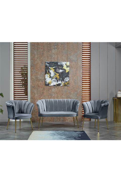 Grass steel metal Papatya Çay Seti, Balkon, Salon, Ofis, Cafe Koltuk Takımı 2+1+1