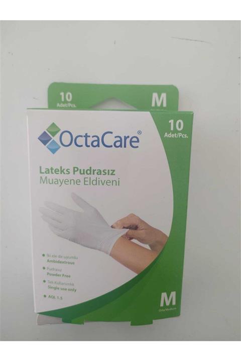 Octacare Pudrasız Latex Muayene Eldiveni 10'lu